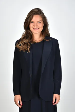 Norma Kamali blazer Single Breasted Bonded KK3264PL001012 midnight