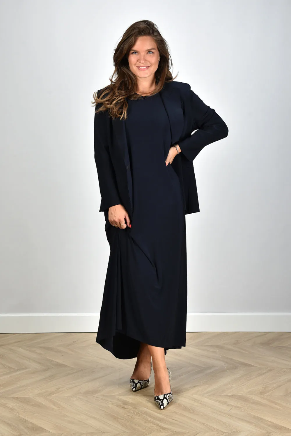 Norma Kamali blazer Single Breasted Bonded KK3264PL001012 midnight