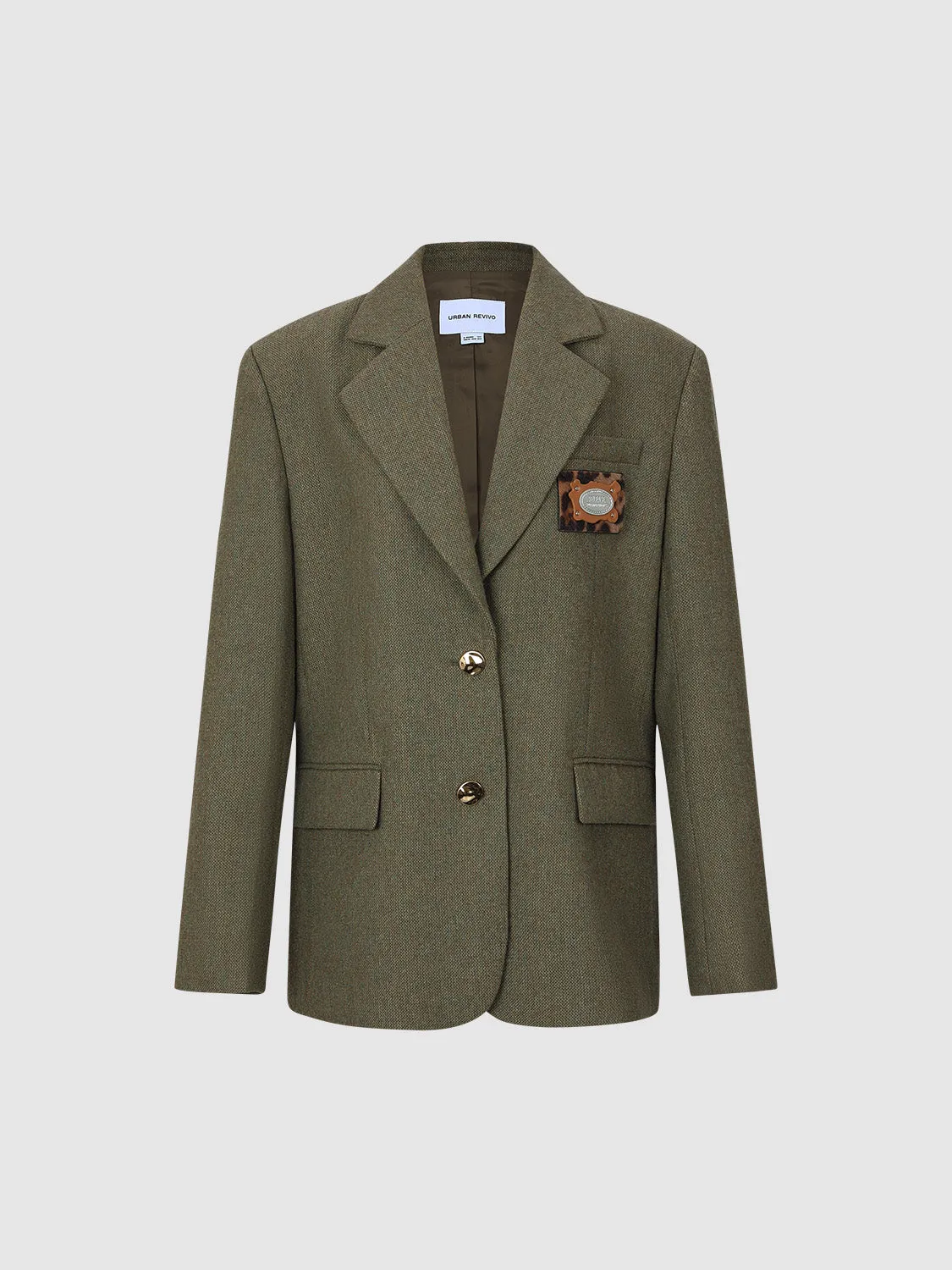 Notched Collar Single Breasted Blazers