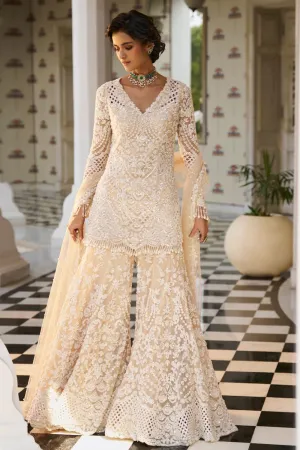 Nude Pearl Sharara Set