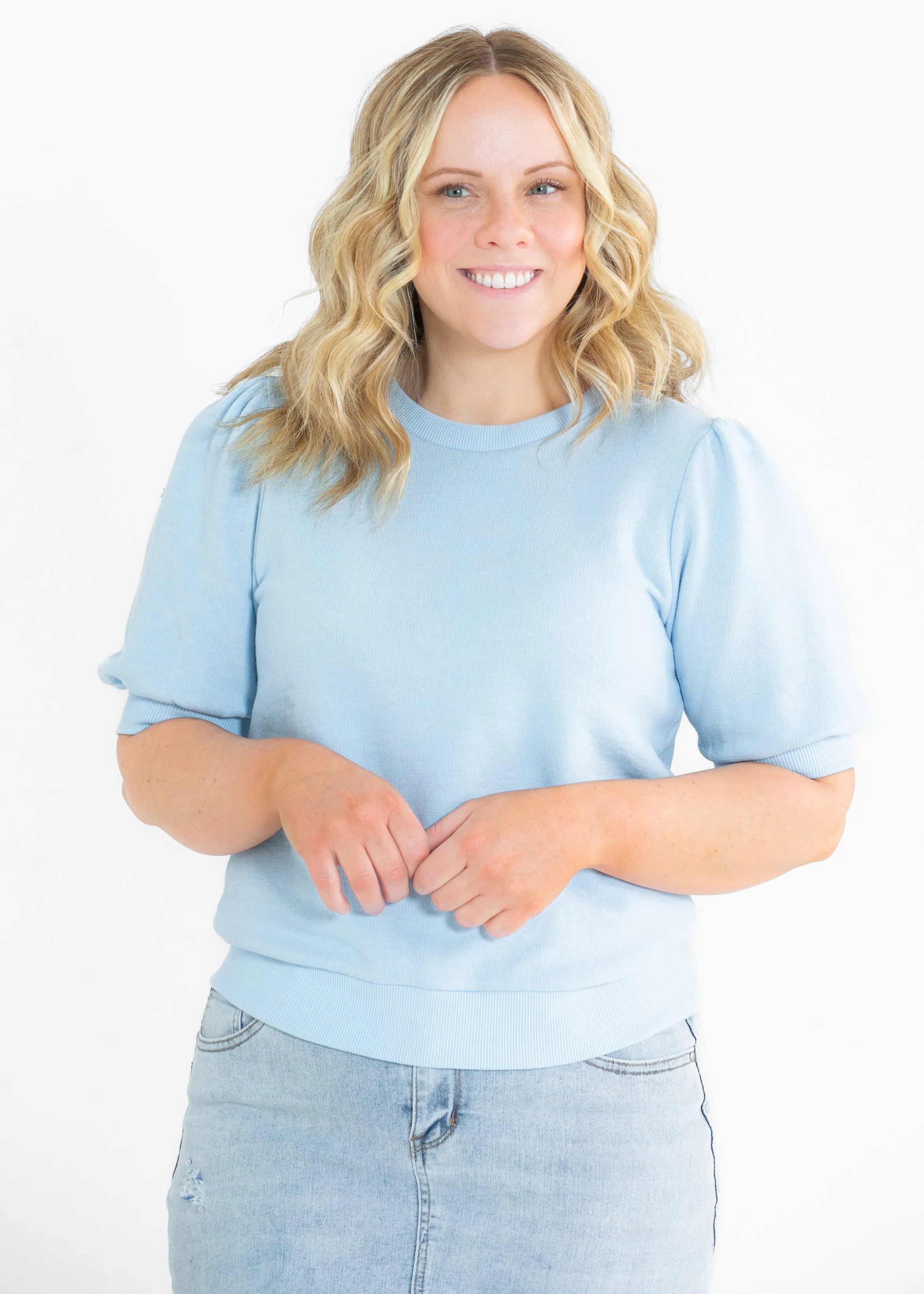 Odette Puff Sleeve Round Neck Top