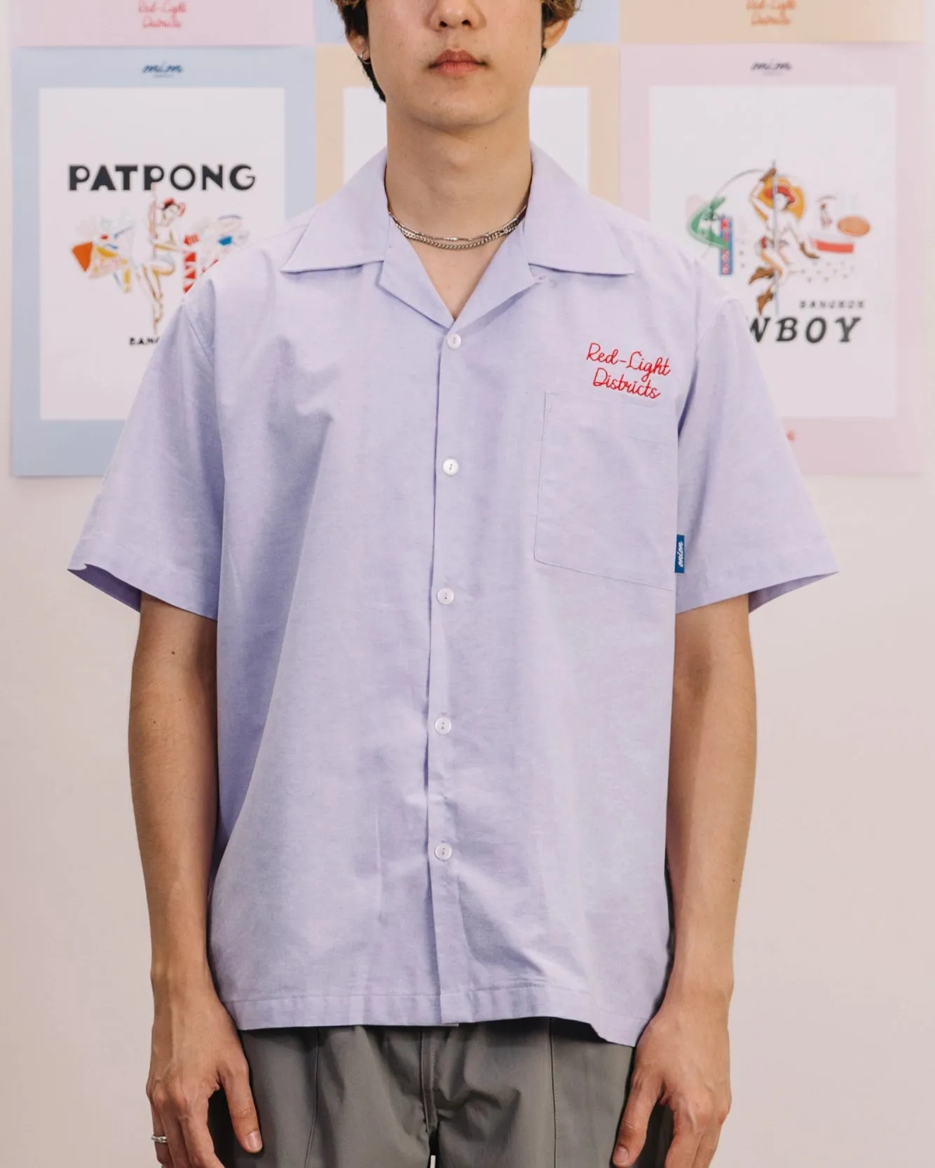 Onion X Palini - Red-Light Districts - Patpong - Camp Collar Shirt - Lavender