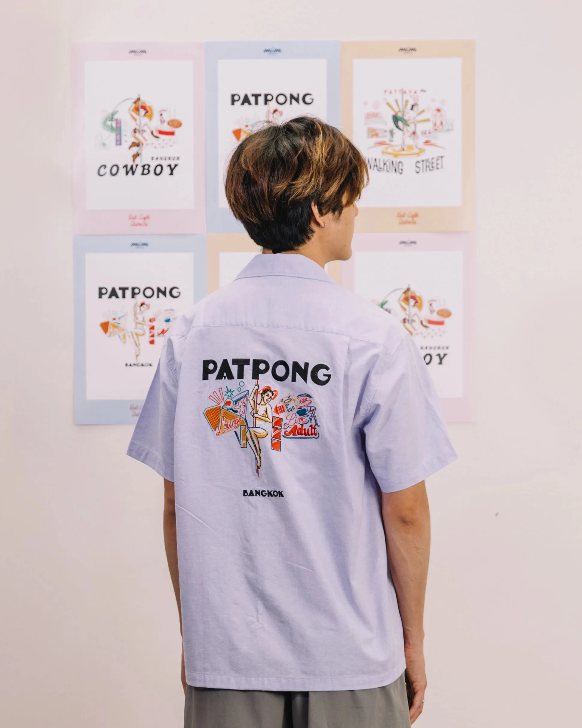 Onion X Palini - Red-Light Districts - Patpong - Camp Collar Shirt - Lavender