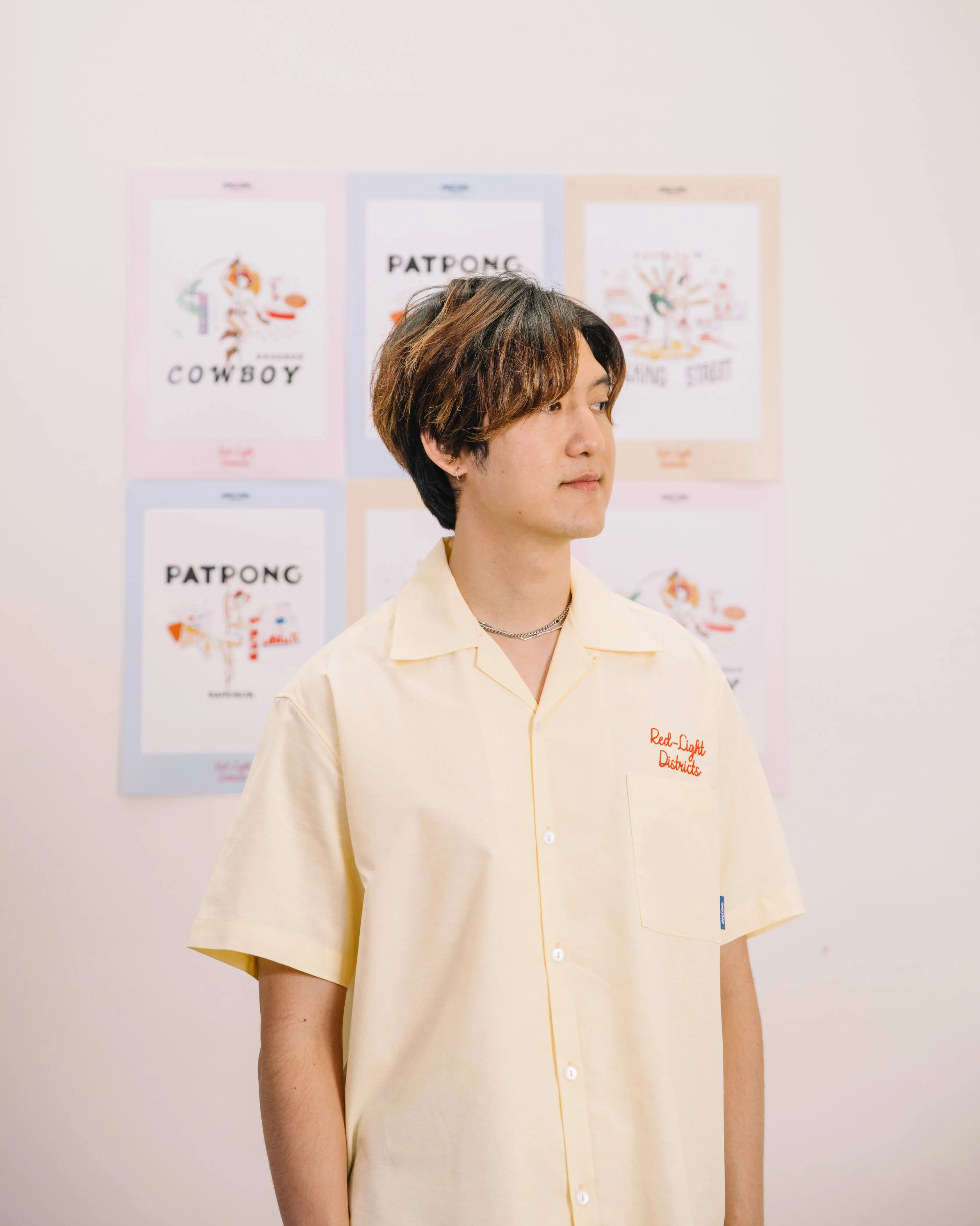 Onion X Palini - Red-Light Districts - Pattaya Walking Street - Camp Collar Shirt - Egg Nog
