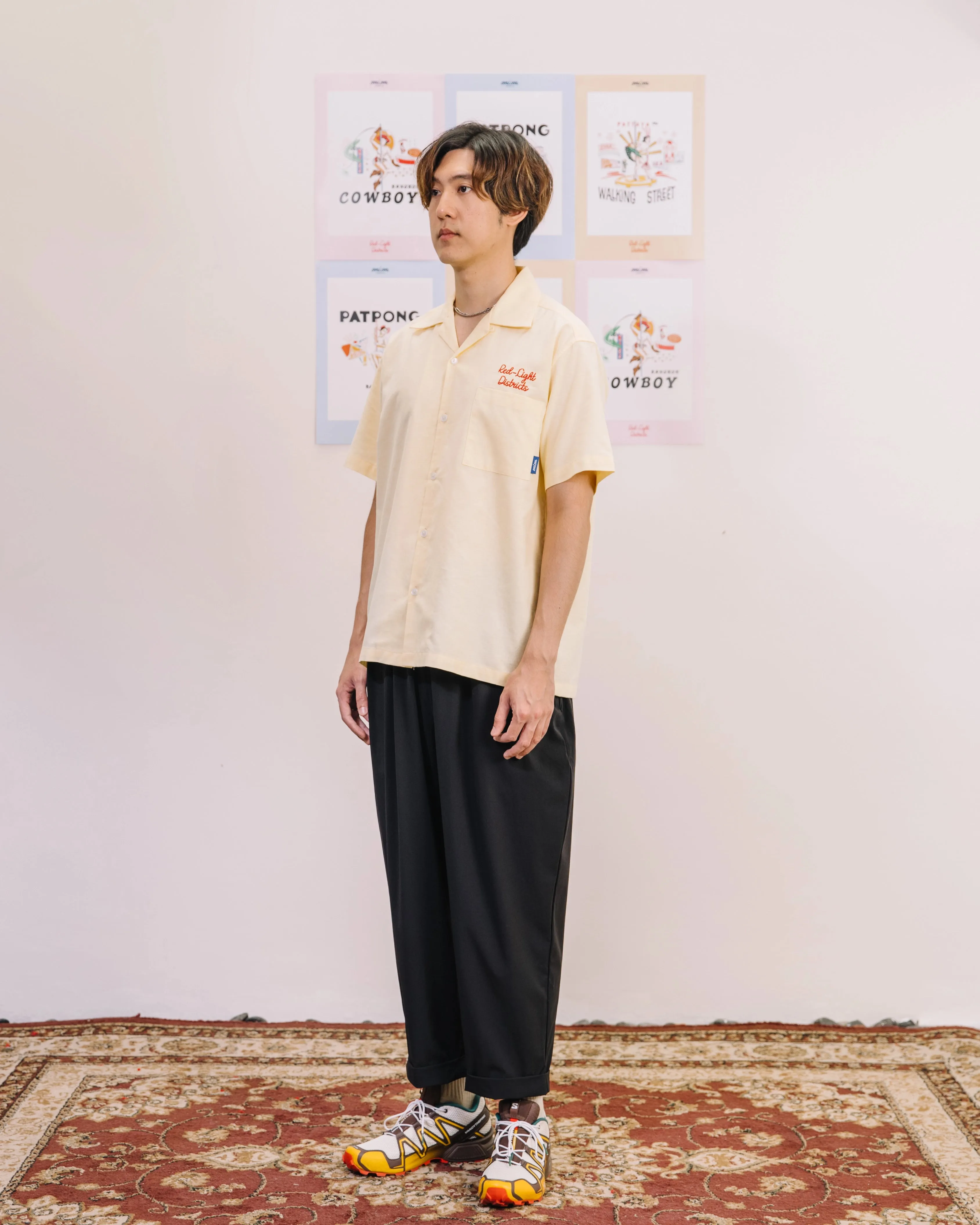 Onion X Palini - Red-Light Districts - Pattaya Walking Street - Camp Collar Shirt - Egg Nog