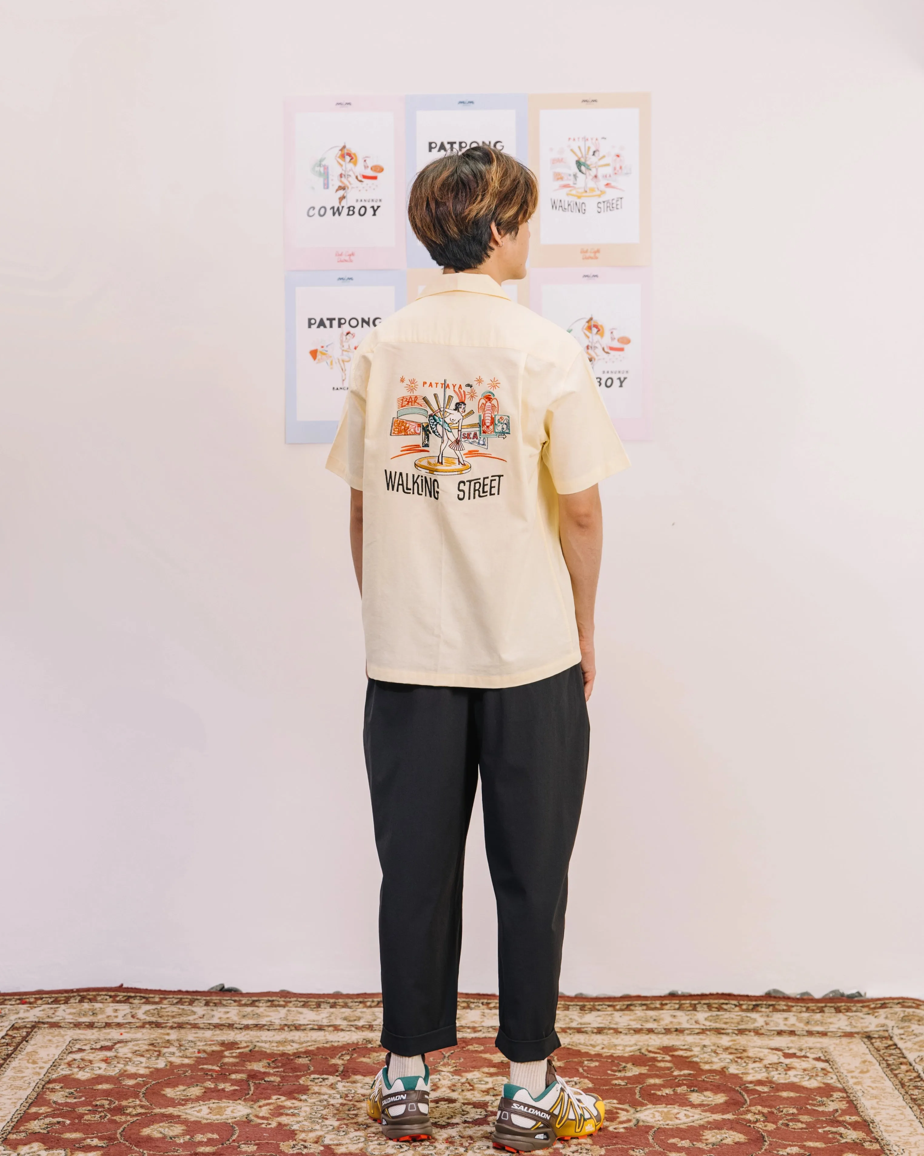 Onion X Palini - Red-Light Districts - Pattaya Walking Street - Camp Collar Shirt - Egg Nog