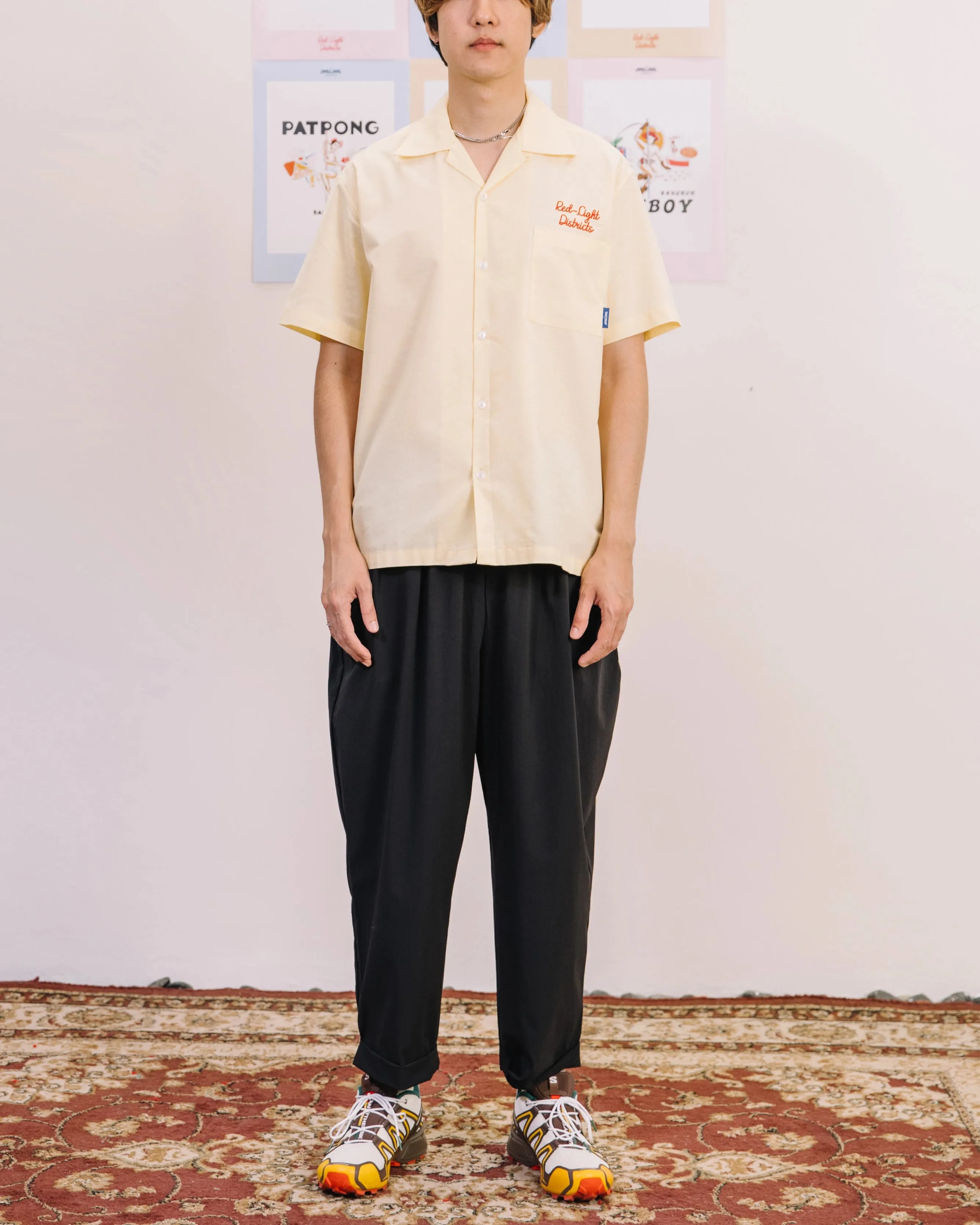 Onion X Palini - Red-Light Districts - Pattaya Walking Street - Camp Collar Shirt - Egg Nog