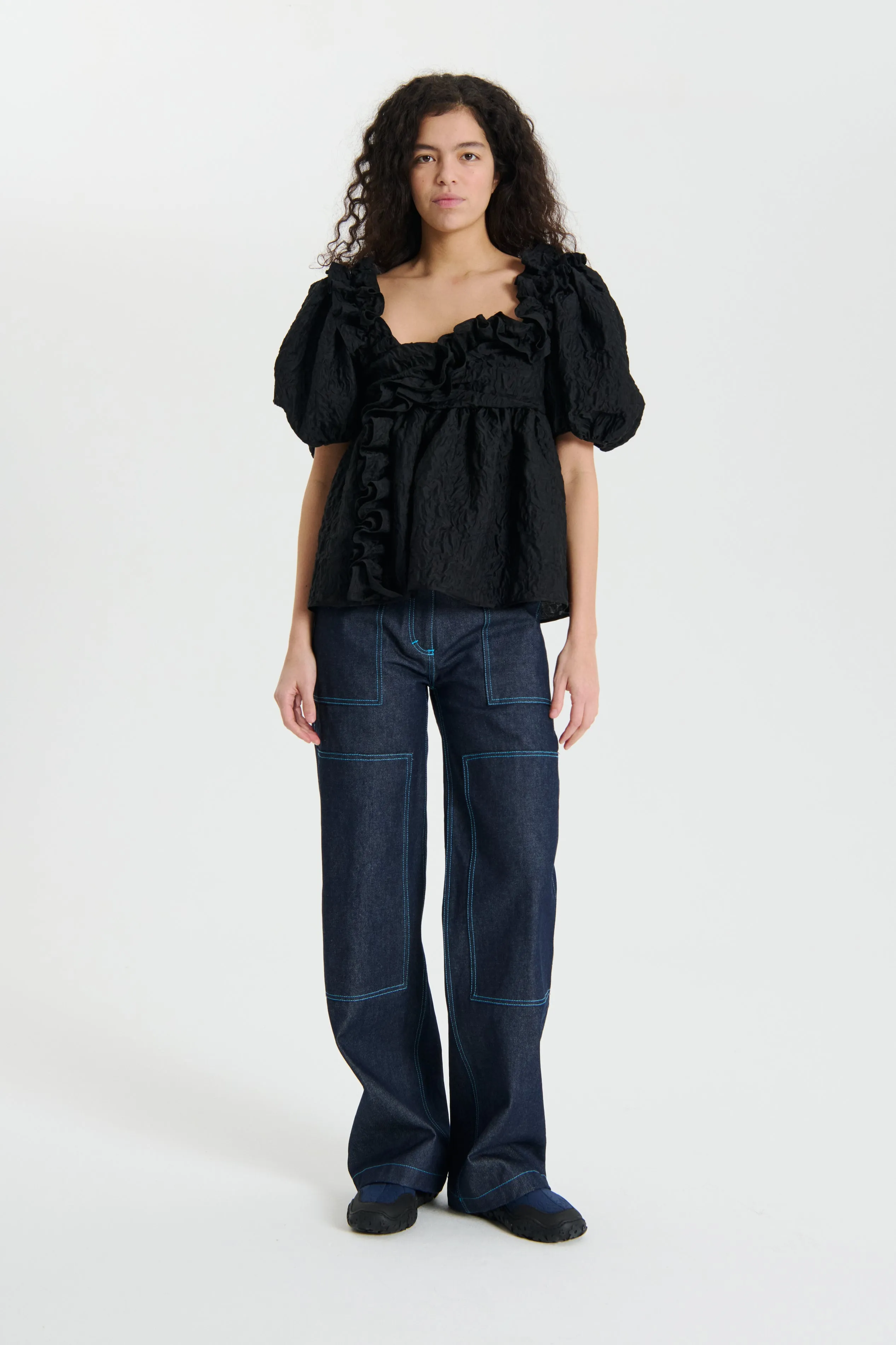 ORIANA | TOP FLURRY MATELASS… BLACK