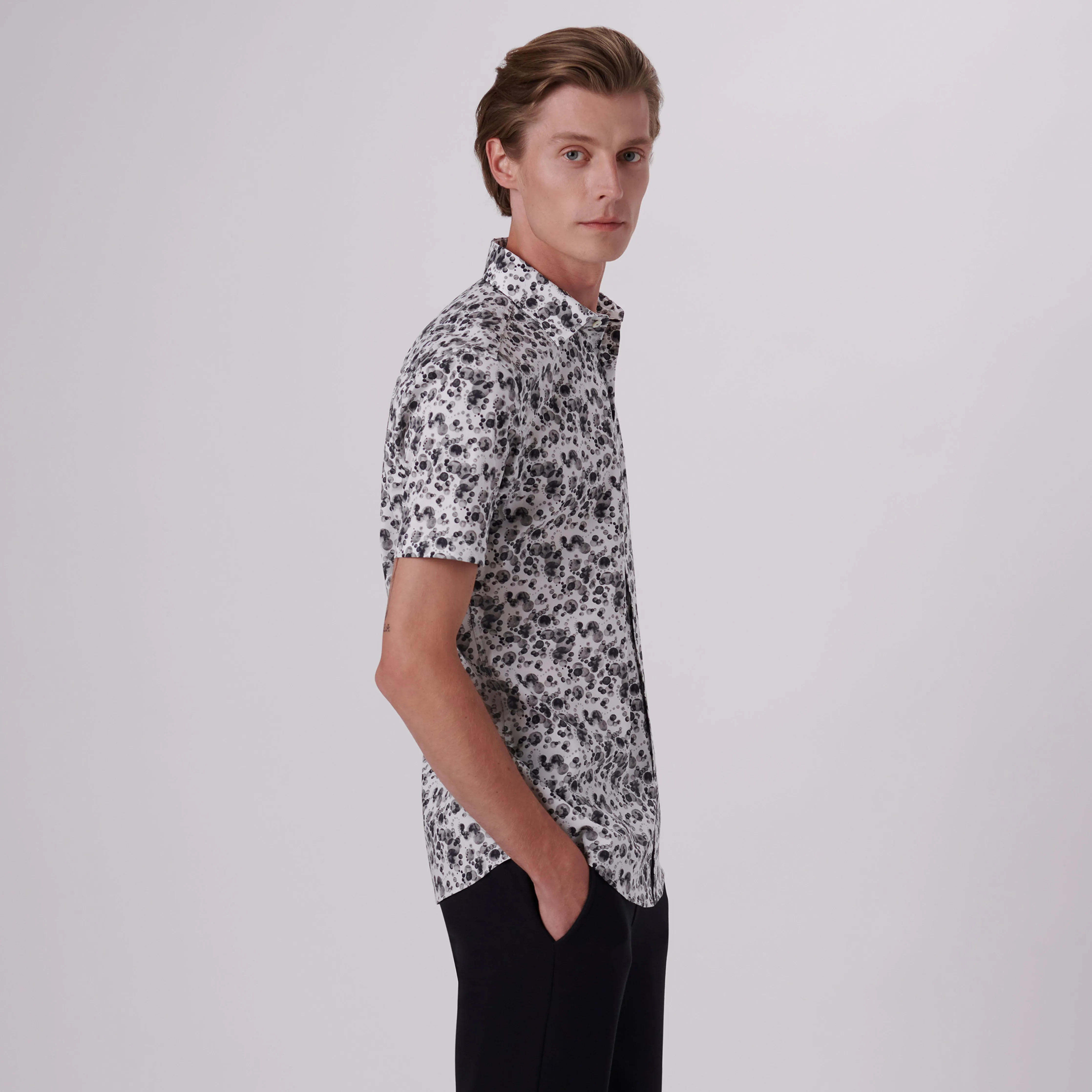 Orson Monochrome Bubbles Print Short Sleeve Shirt