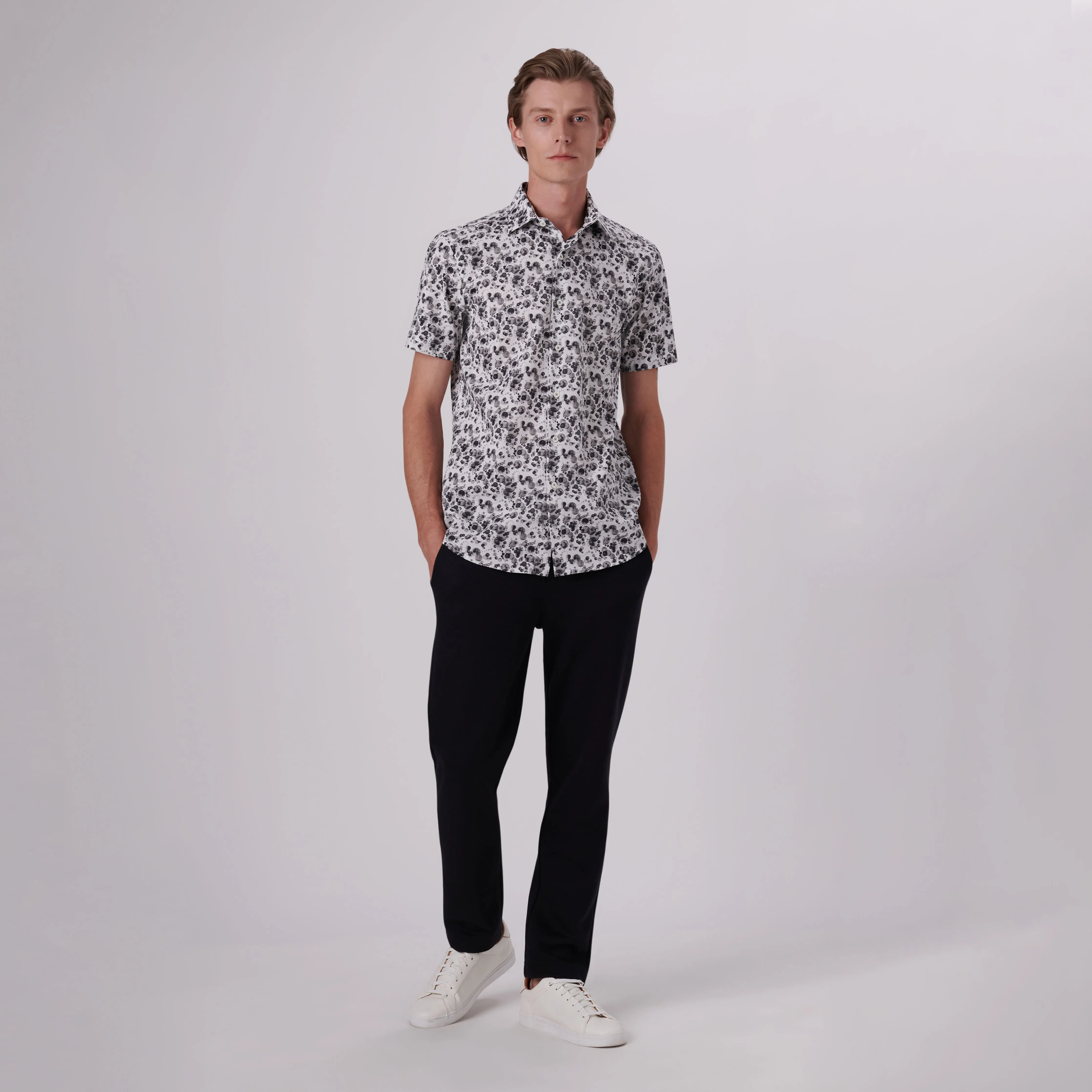 Orson Monochrome Bubbles Print Short Sleeve Shirt