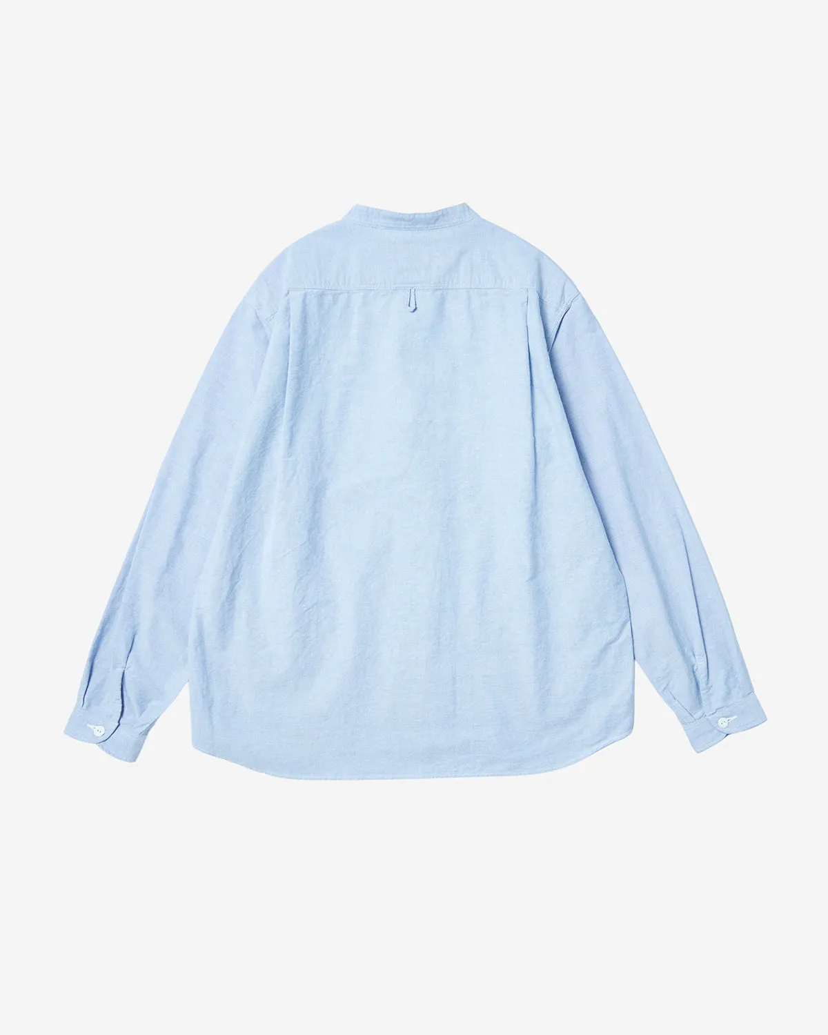 Oxford Band Collar Shirt Plain - Blue