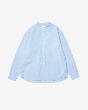 Oxford Band Collar Shirt Plain - Blue
