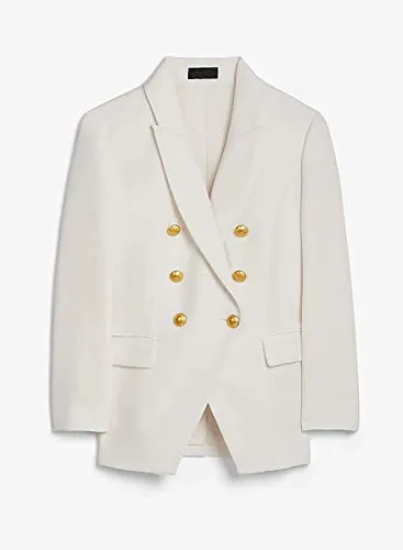 Paitluc Women's White Blazer with Pocket