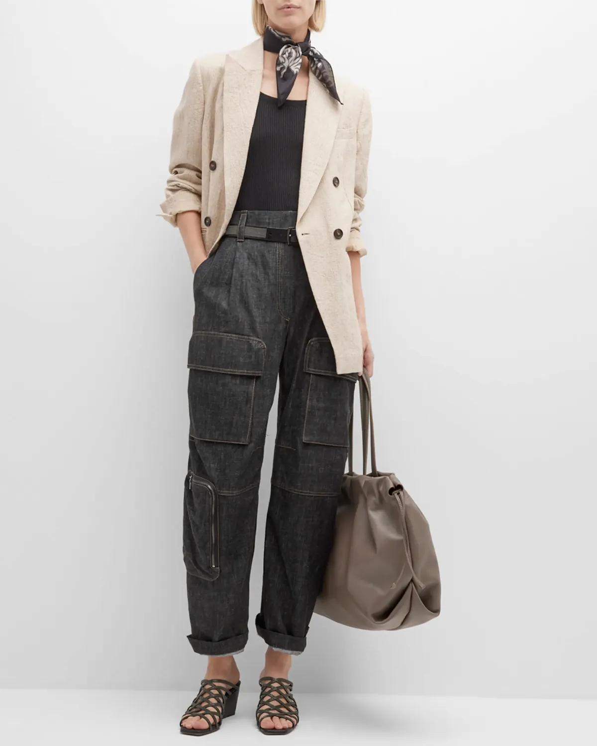 Panama Crinkle Linen Prince Of Wales Jacket