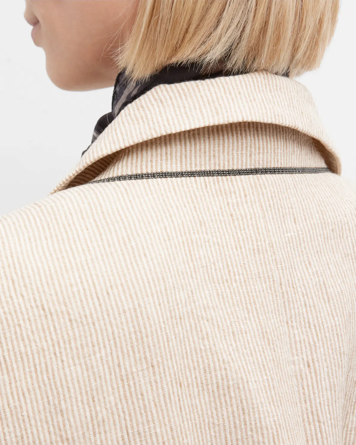 Panama Crinkle Linen Prince Of Wales Jacket