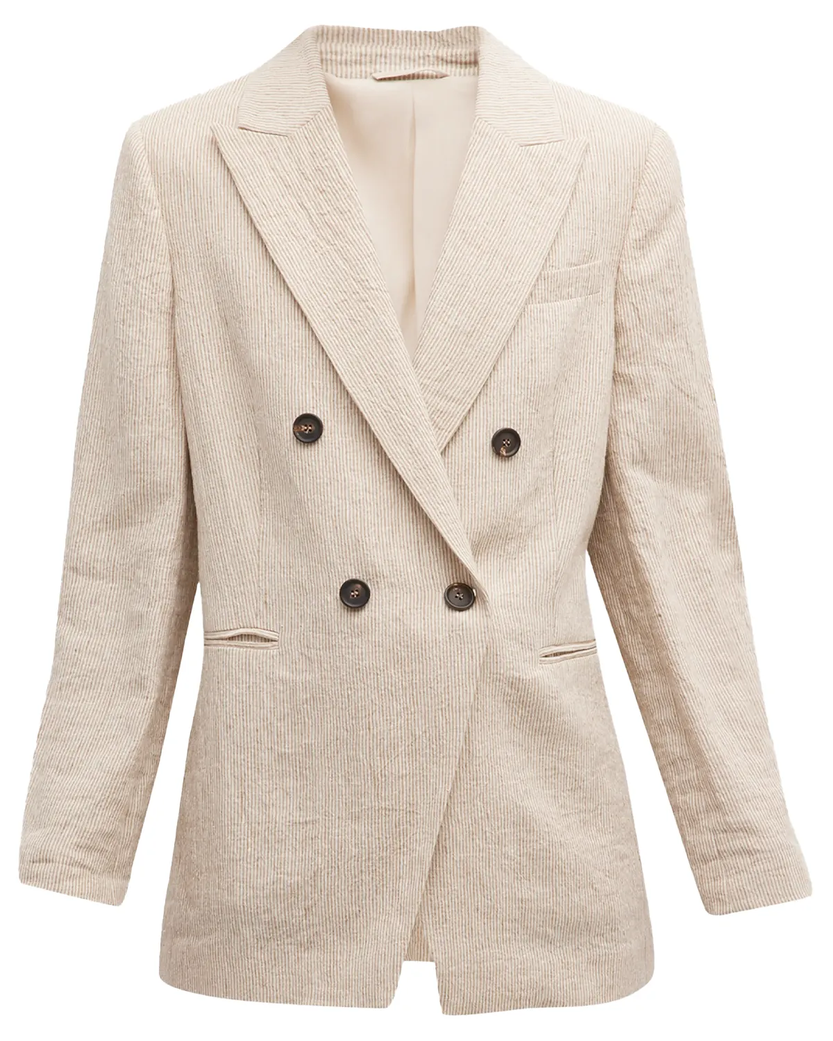 Panama Crinkle Linen Prince Of Wales Jacket