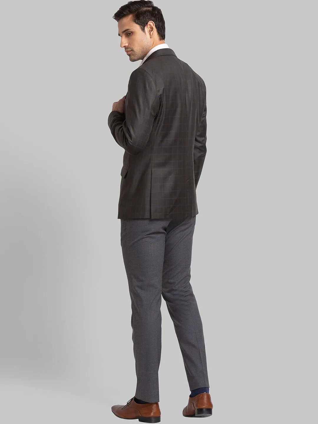 Park Avenue Men Checked Slim-Fit Single-Breasted 2 Piece Formal Suit