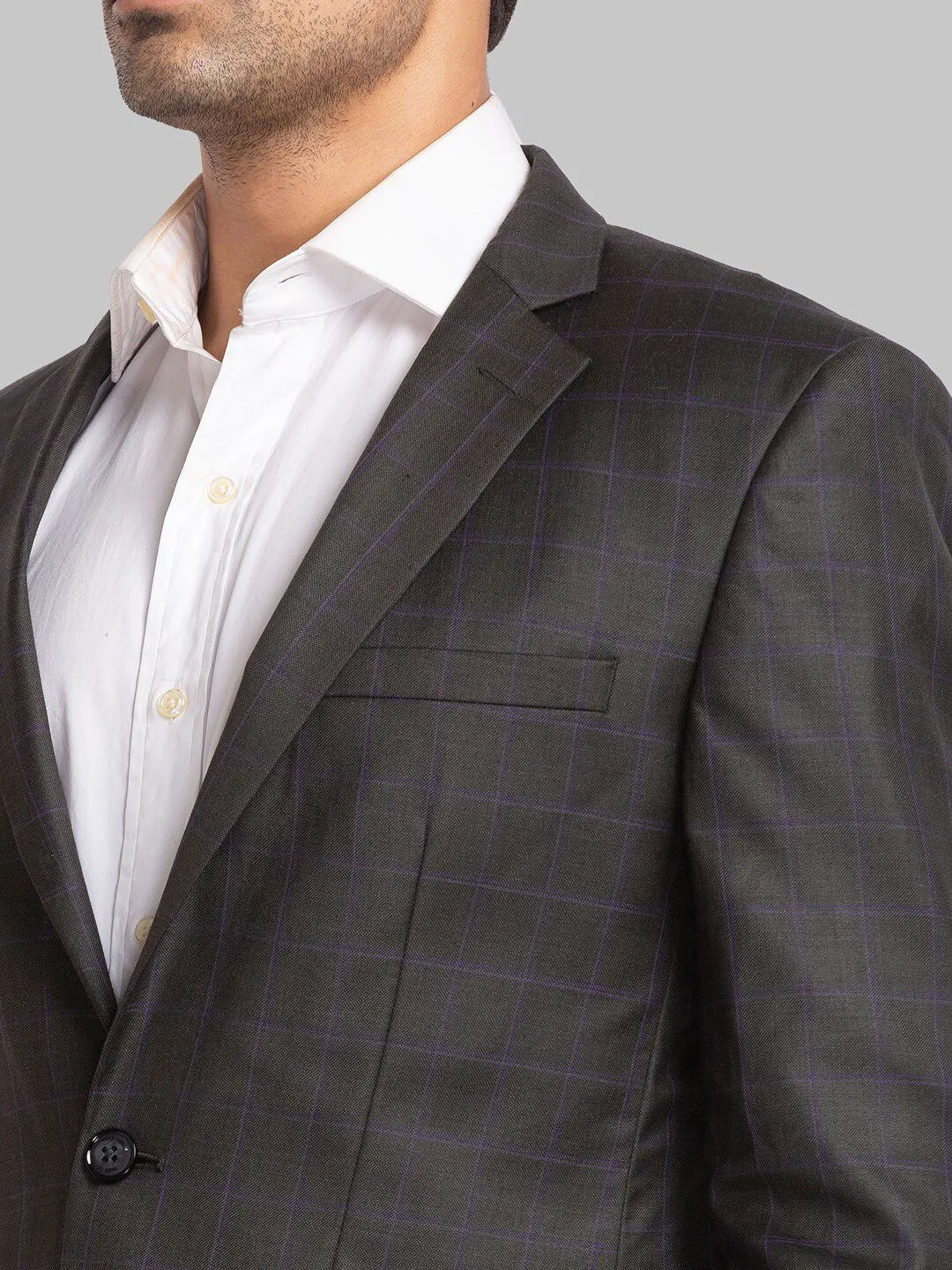 Park Avenue Men Checked Slim-Fit Single-Breasted 2 Piece Formal Suit