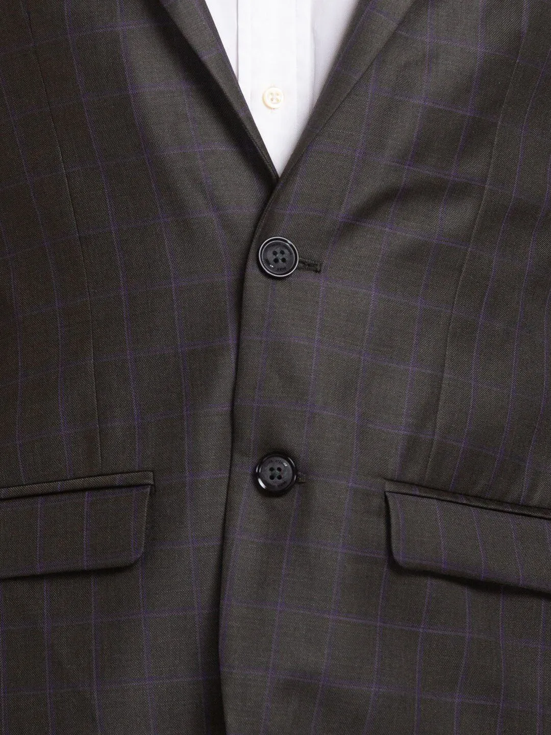 Park Avenue Men Checked Slim-Fit Single-Breasted 2 Piece Formal Suit