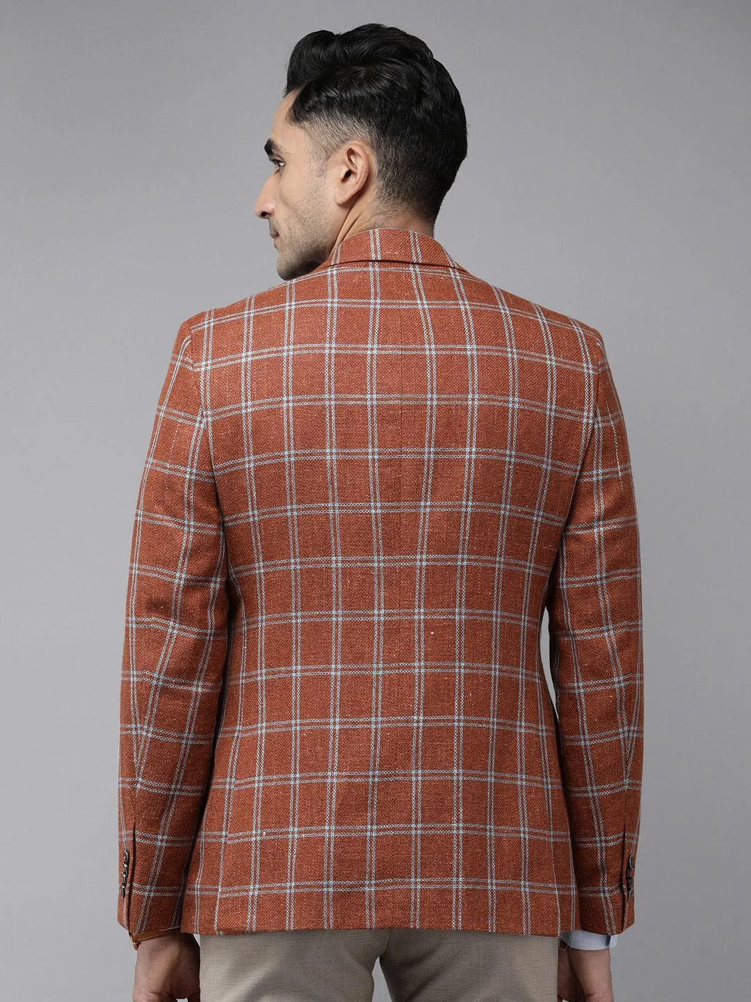 Park Avenue Regular Fit Checked Single-Breasted Formal Blazers