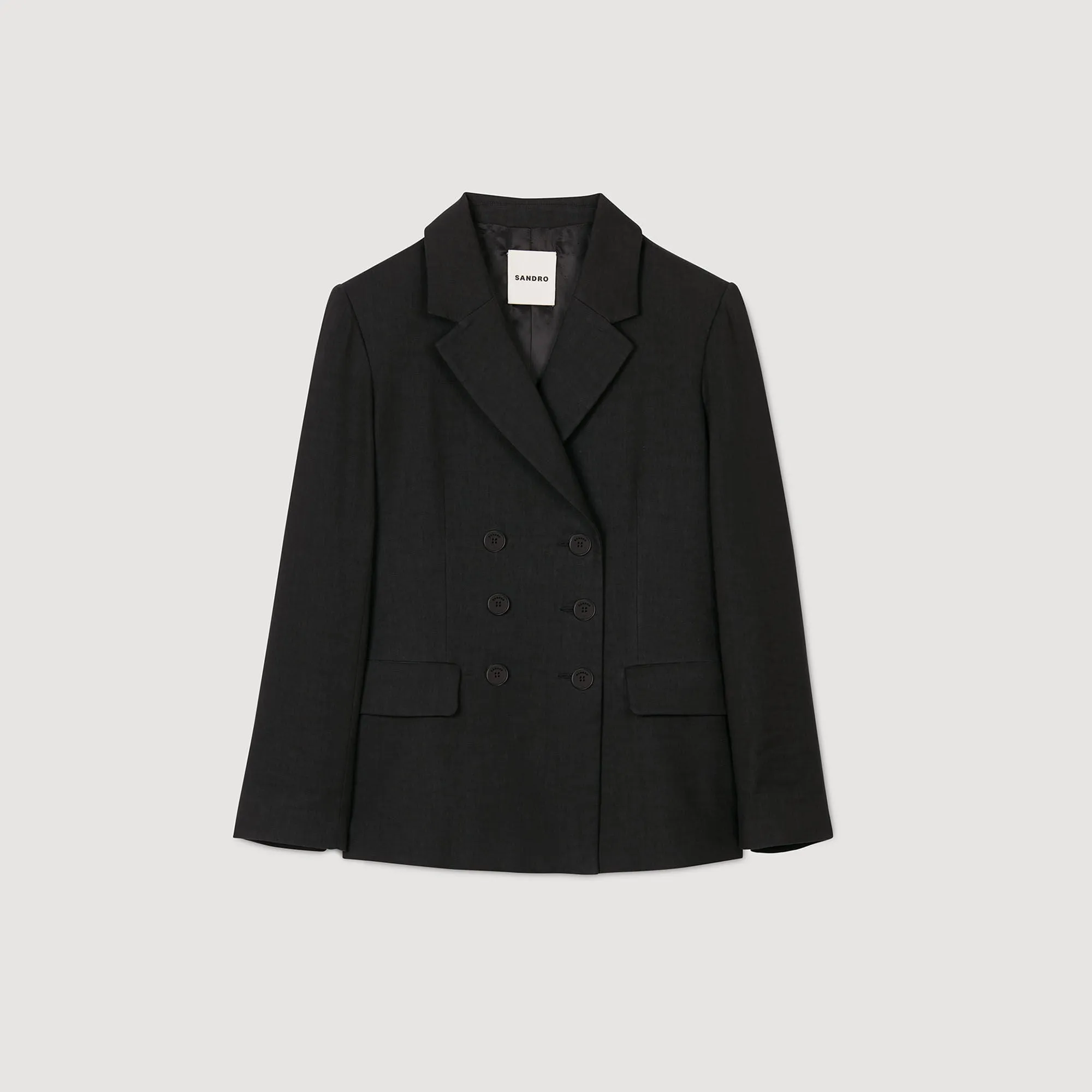 Pastel Double-Breasted Suit Jacket Black