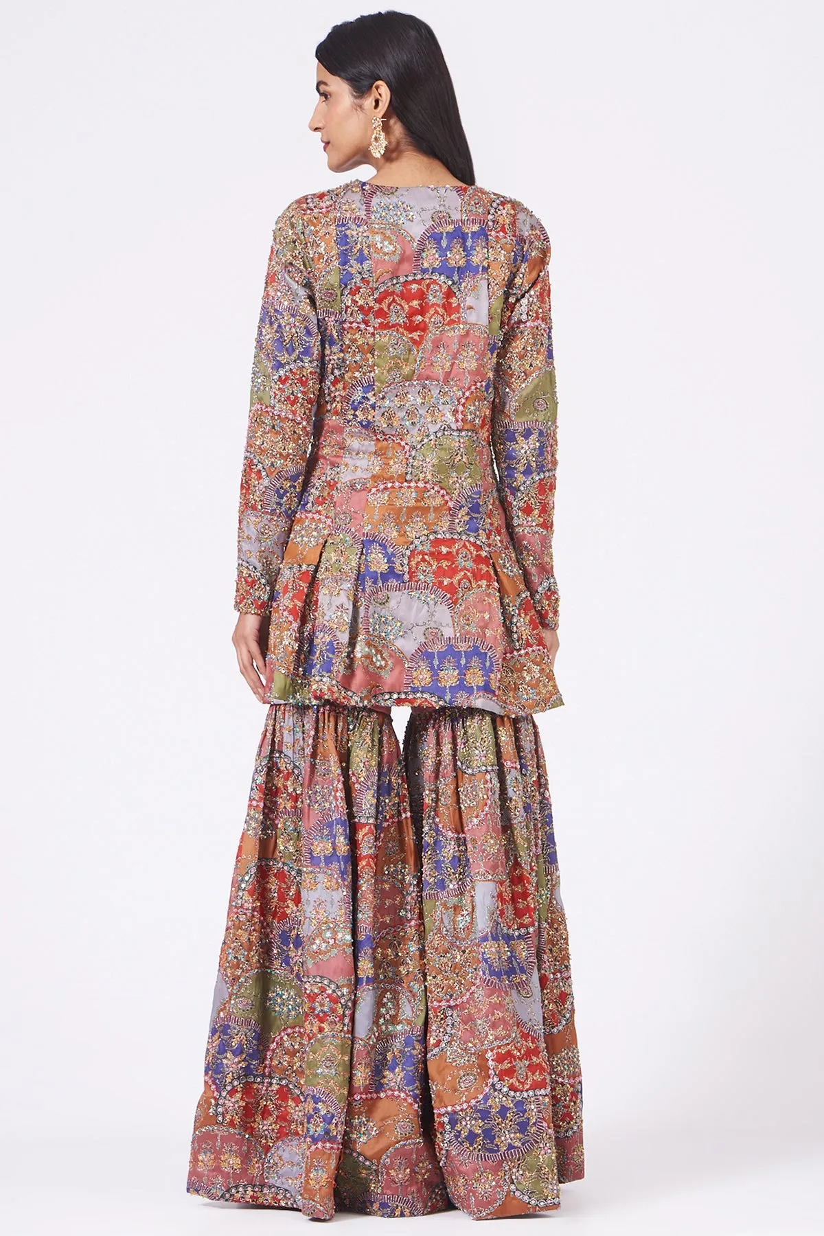 Peach Scallop Juna Sharara Set