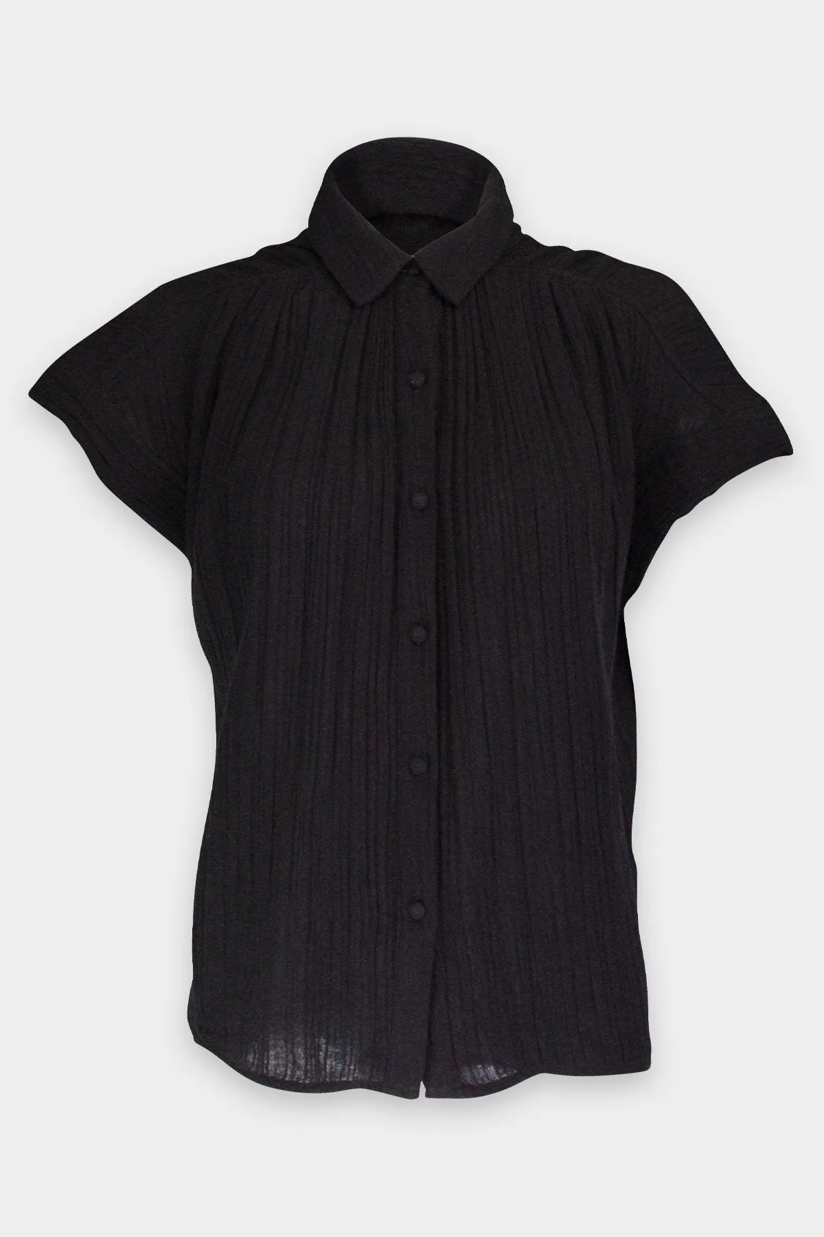 Penny Short Sleeve Blouse in Ebony