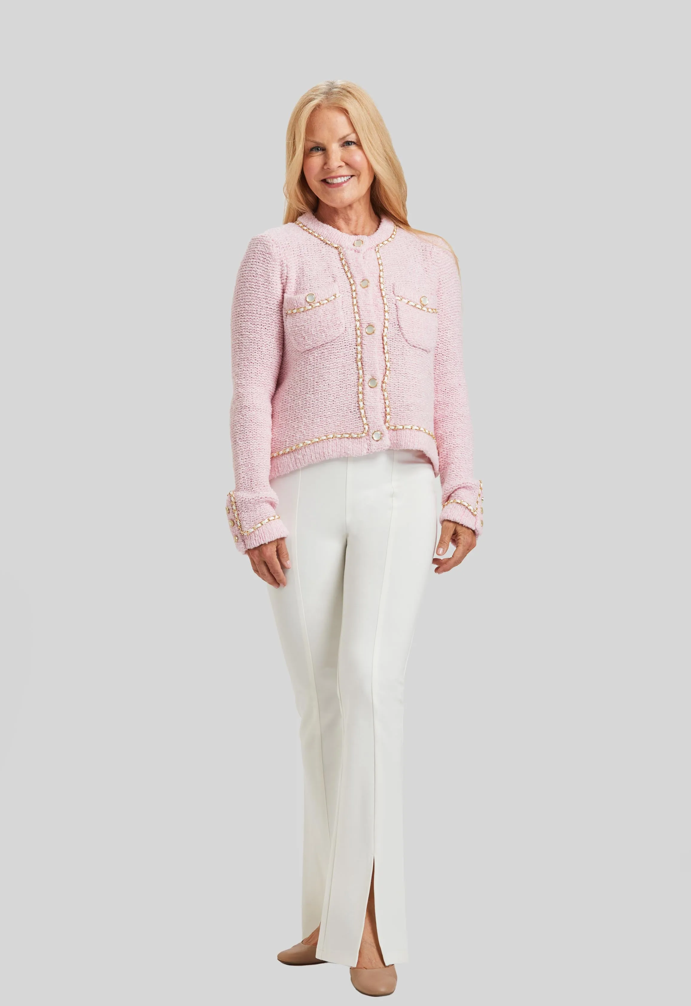 Perry Super Slim Seamed Slit Pant - Paramount Knit