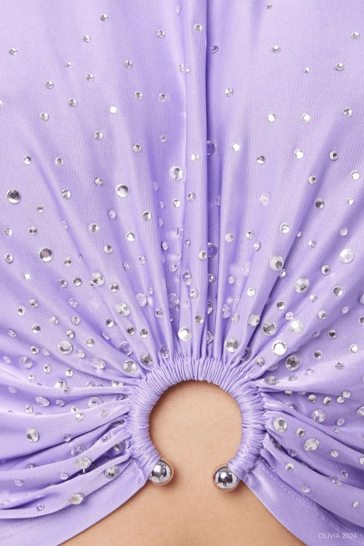 Piercing Detail T-Shirt in Lavender