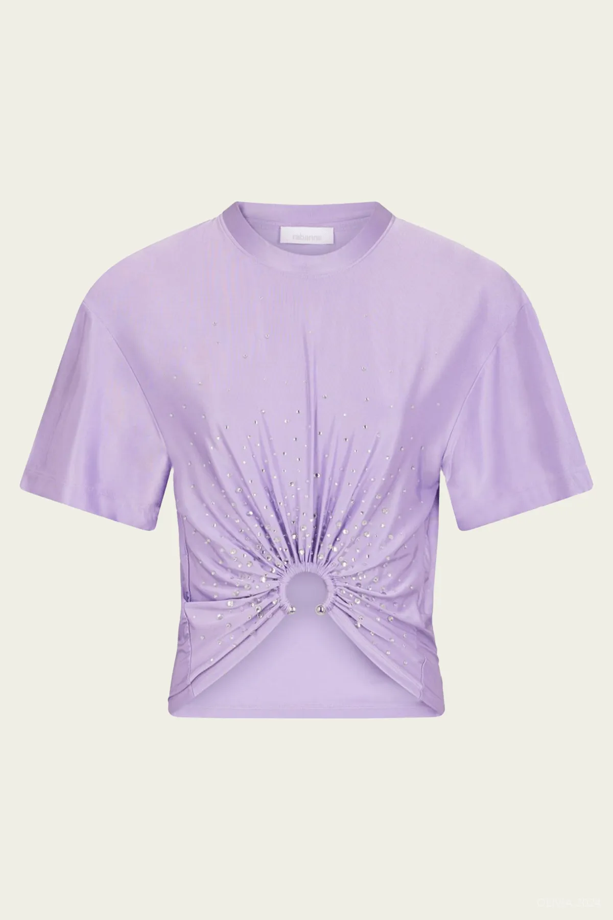Piercing Detail T-Shirt in Lavender