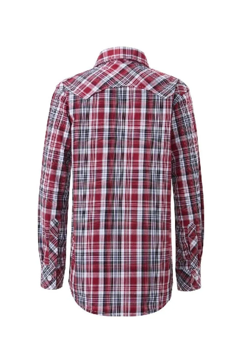 Pilbara Shirt Boys Western Snap Button Check
