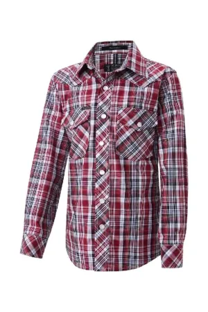 Pilbara Shirt Boys Western Snap Button Check