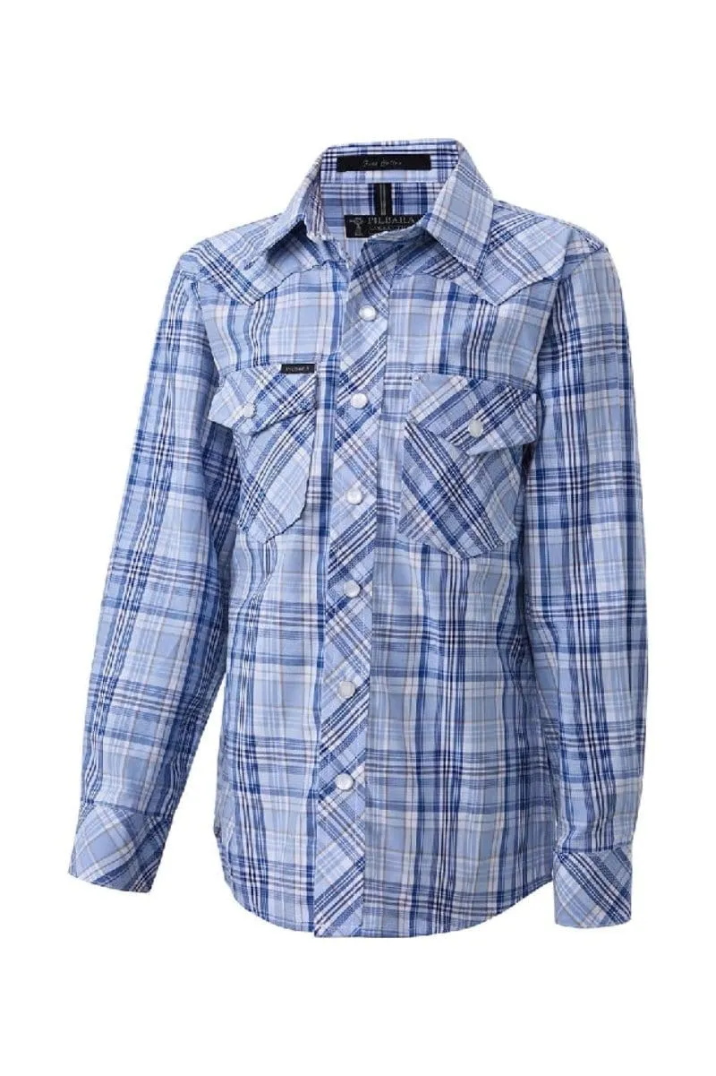 Pilbara Shirt Boys Western Snap Button Check