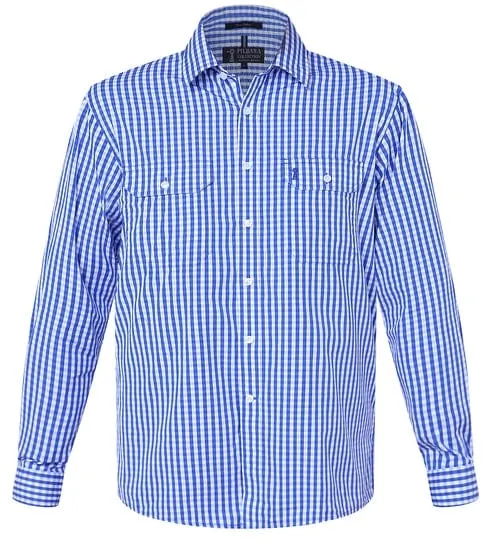Pilbara Shirt Mens Blue/White Check (RMPC004)