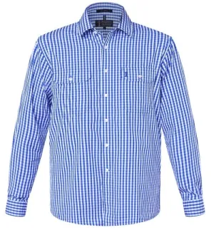 Pilbara Shirt Mens Blue/White Check (RMPC004)