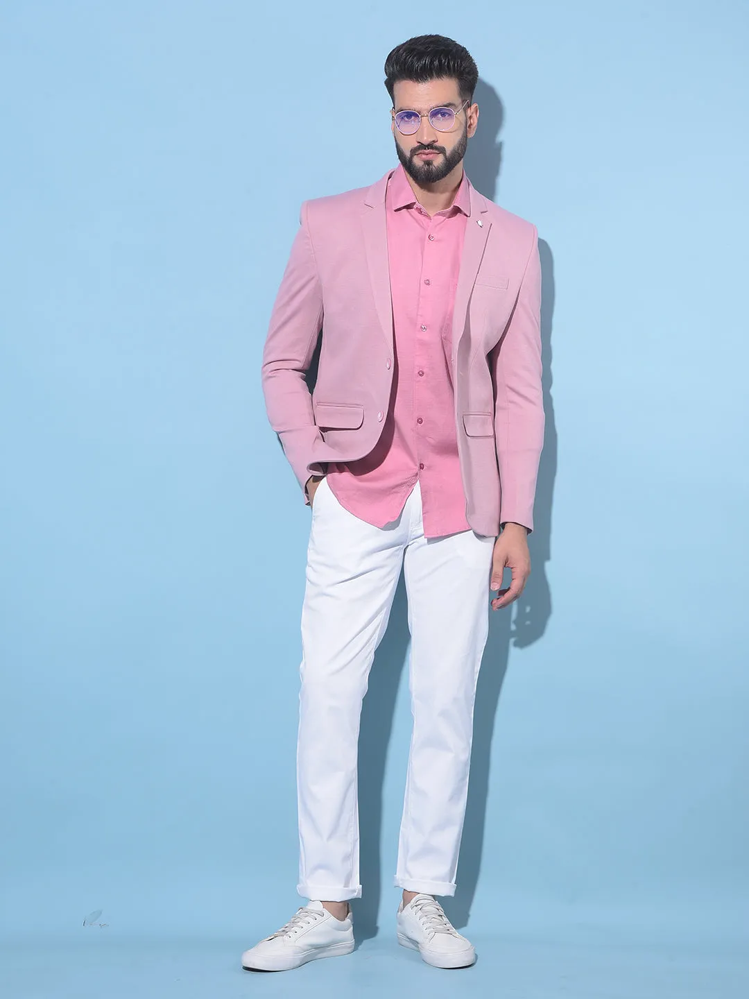 Pink Single-Breasted Blazer
