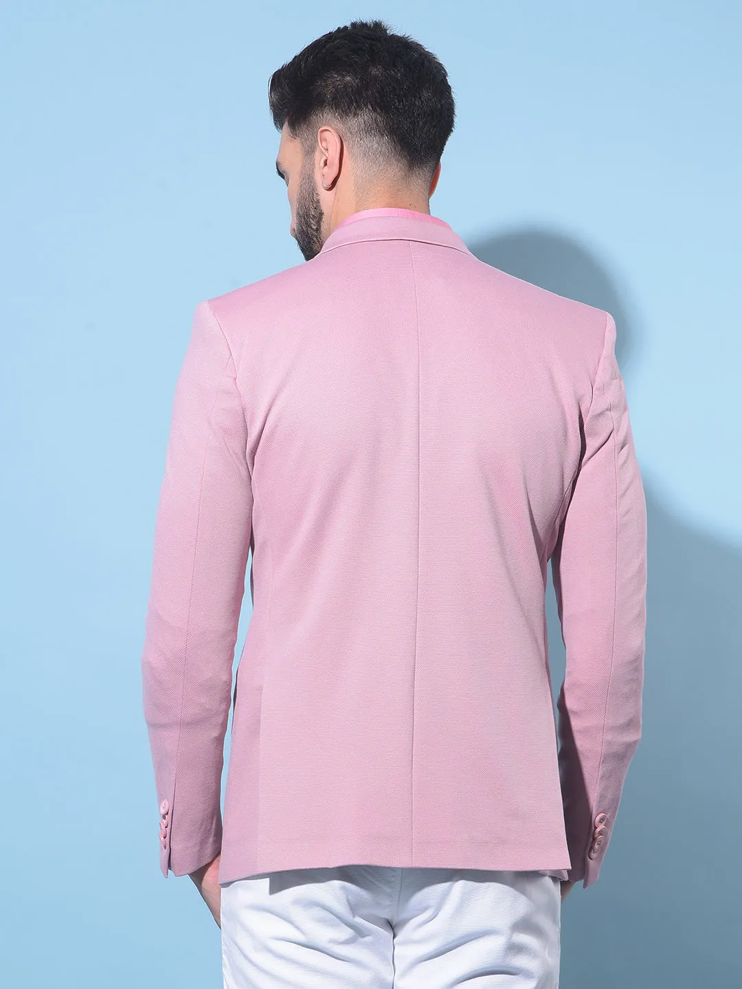 Pink Single-Breasted Blazer