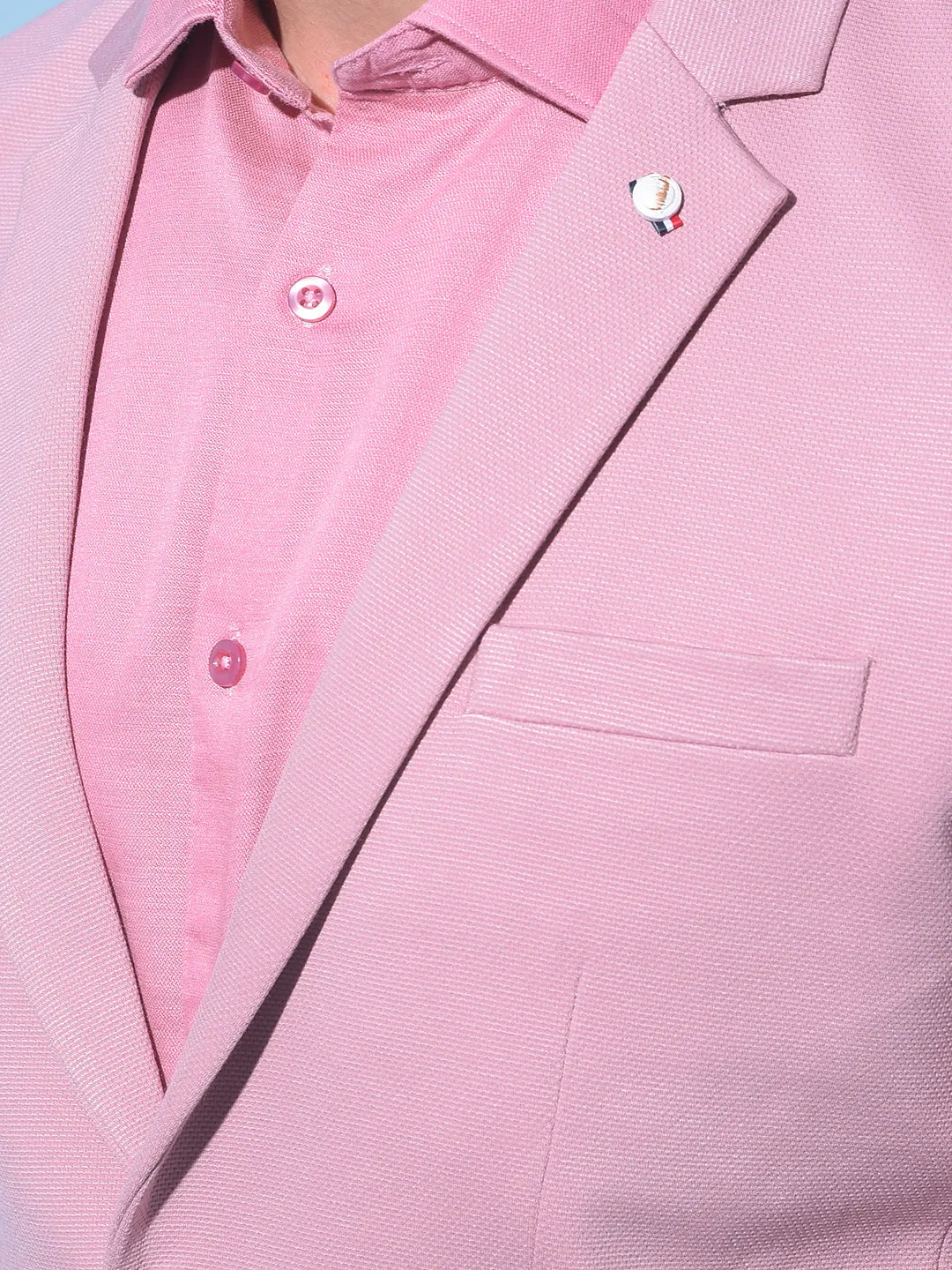 Pink Single-Breasted Blazer