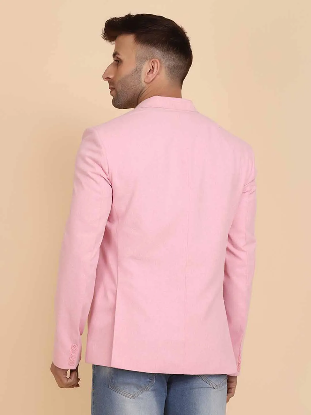 Pink Sold Single Breasted Casual Blazer