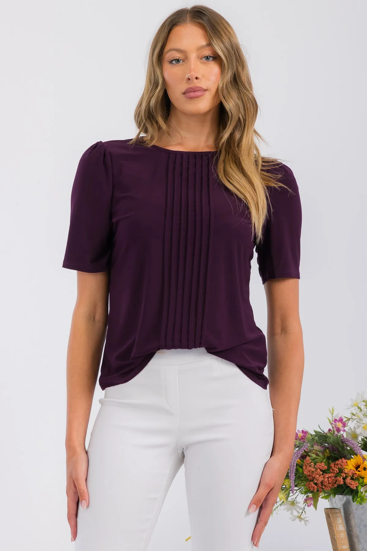 PINTUCK PUFF FASHION TEE TOP