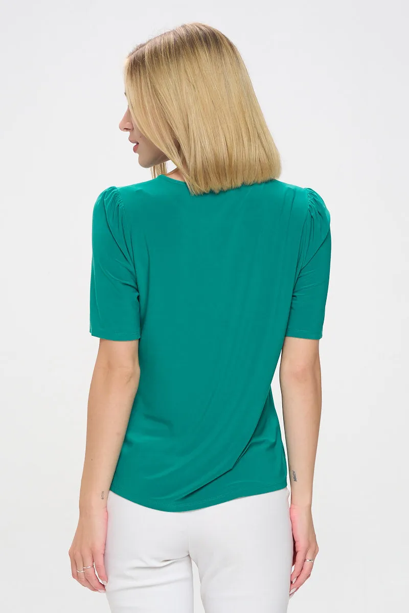 PINTUCK PUFF FASHION TEE TOP