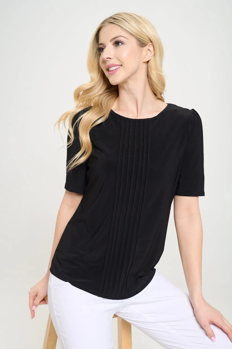 PINTUCK PUFF FASHION TEE TOP