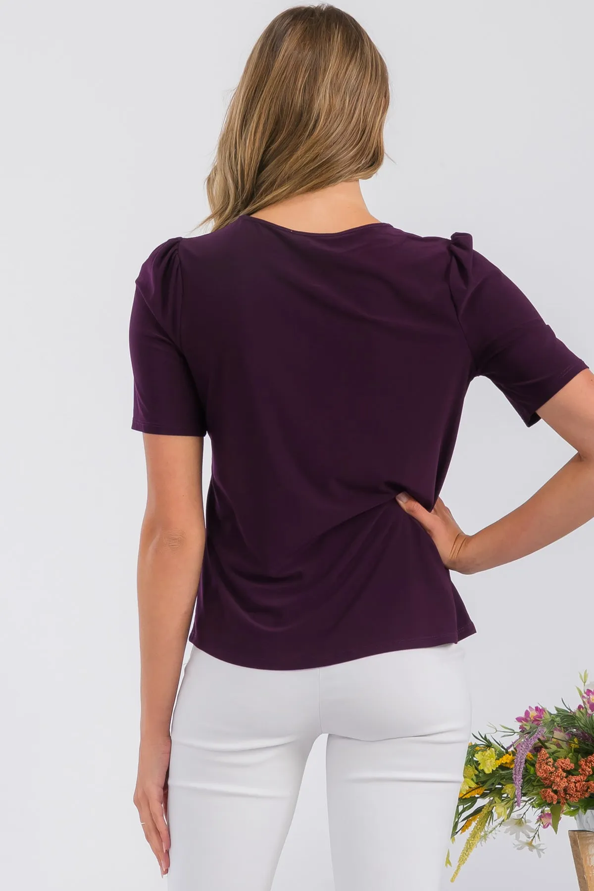 PINTUCK PUFF FASHION TEE TOP