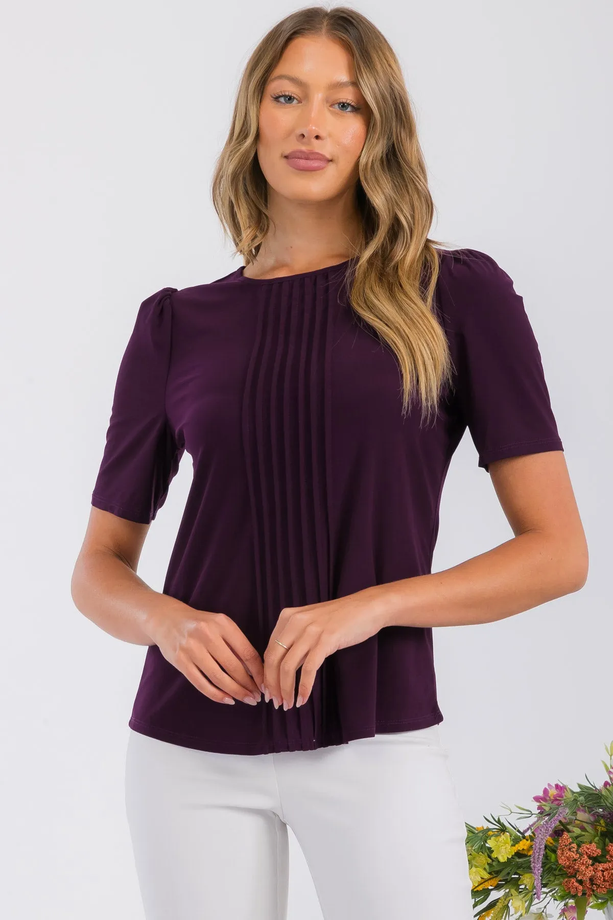 PINTUCK PUFF FASHION TEE TOP