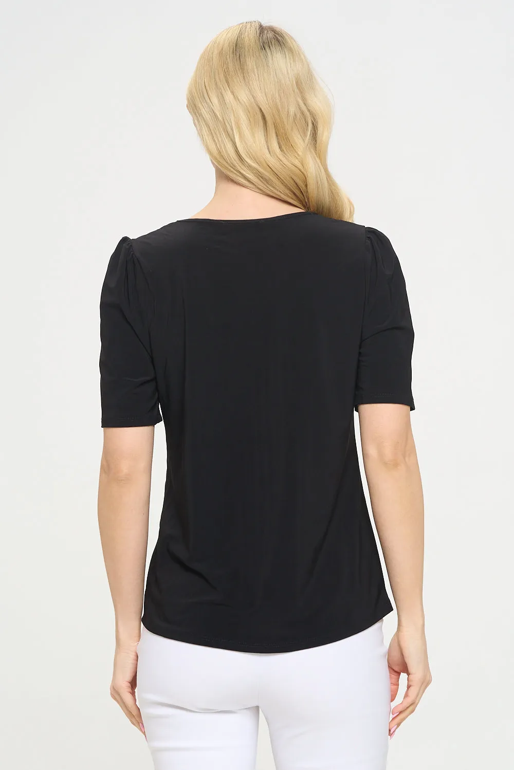 PINTUCK PUFF FASHION TEE TOP