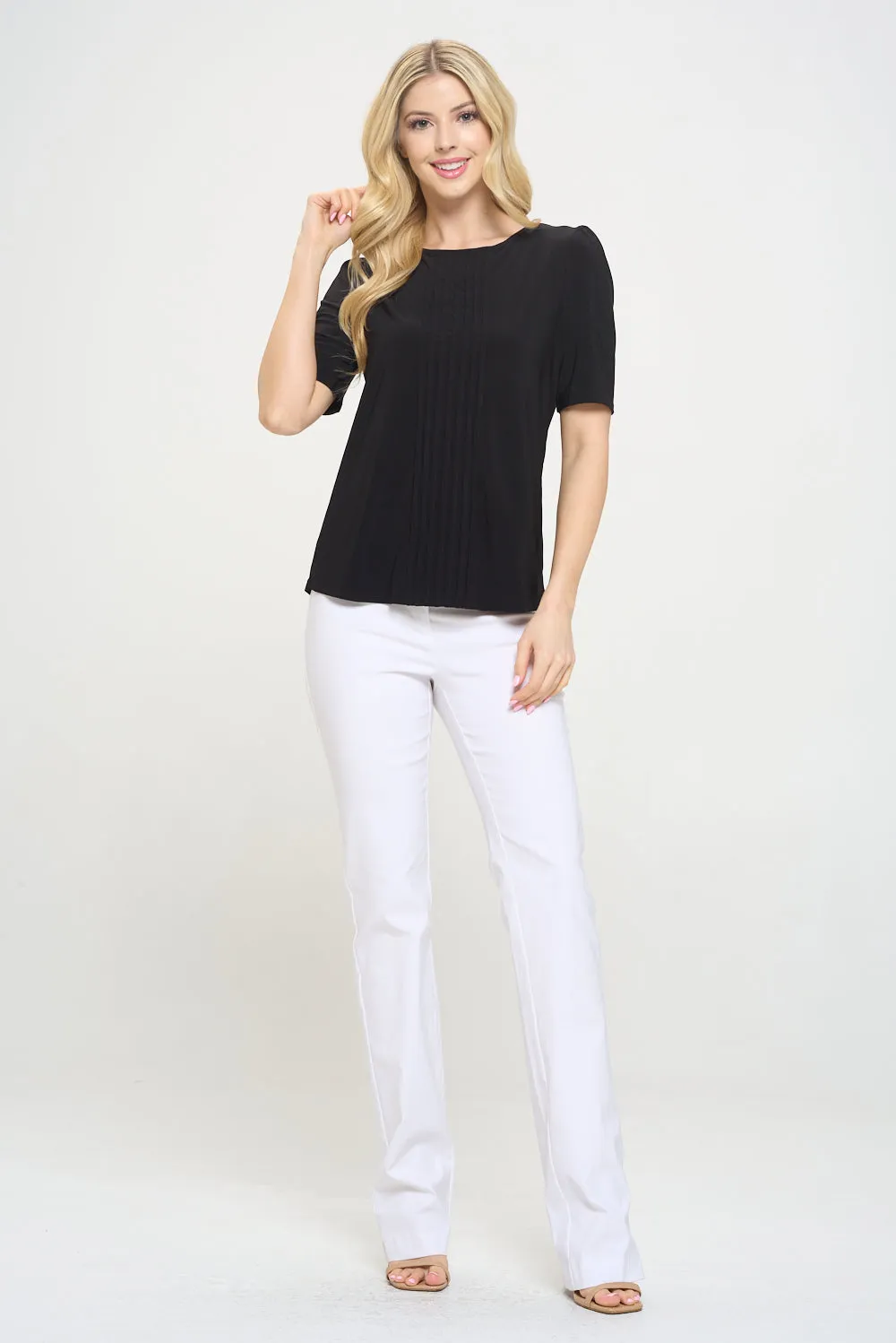 PINTUCK PUFF FASHION TEE TOP