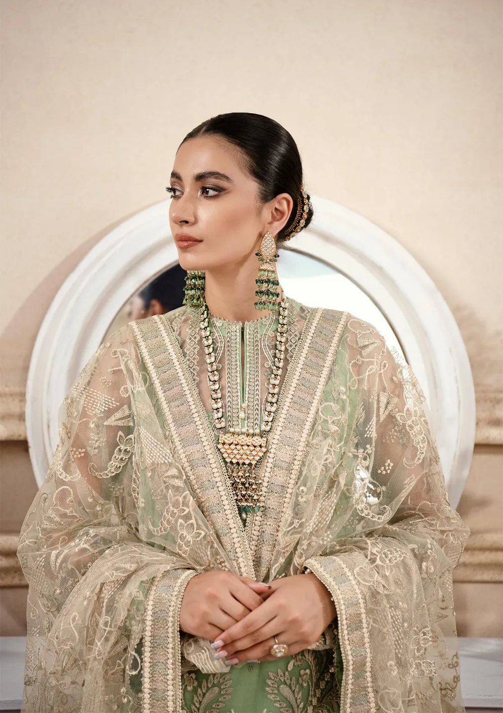 Pistachio Embroidered Pakistani Salwar Suit Dupatta Salwar Kameez