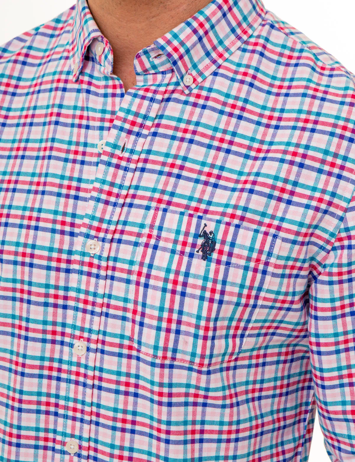 PLAID LONG SLEEVE OXFORD SHIRT