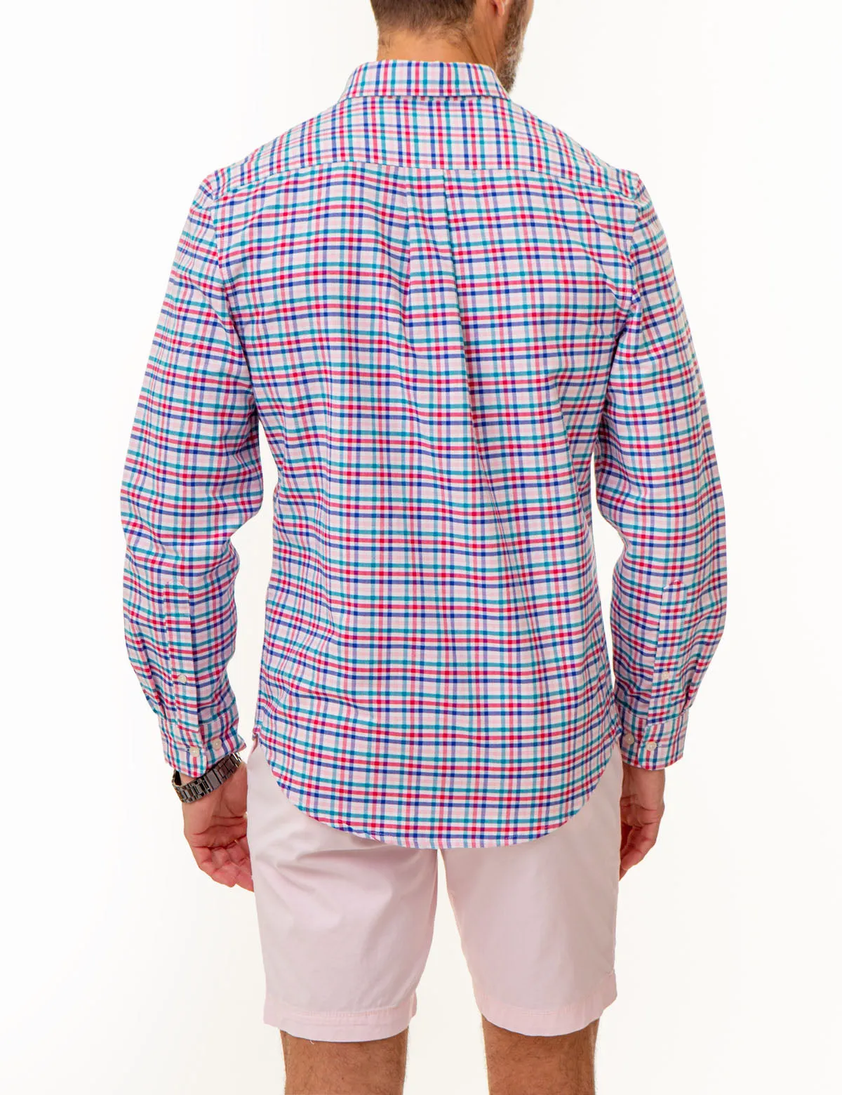 PLAID LONG SLEEVE OXFORD SHIRT