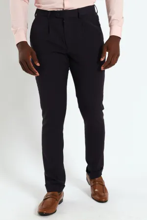 Pleated Trouser - Navy